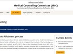 NEET PG Counselling 2024 Live: AIQ schedule awaited (mcc.nic.in, screenshot)