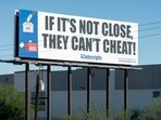 A voting billboard near Interstate 10 in Phoenix, Arizona, US, on Thursday, Oct. 17, 2024.