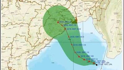 A satellite imagery of the trajectory of cyclone Dana. (IMD) A satellite imagery of the trajectory of cyclone Dana. (IMD)