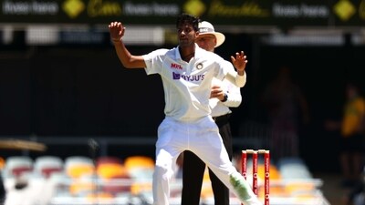 India's Washington Sundar reacts after bowling on day one of the fourth cricket Test match between Australia and India at the Gabba in Brisbane (AFP) India's Washington Sundar reacts after bowling on day one of the fourth cricket Test match between Australia and India at the Gabba in Brisbane (AFP)