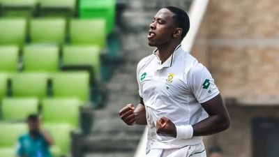South Africa's Kagiso Rabada celebrates after taking the wicket of Bangladesh's Mushfiqur Rahim. (AFP) South Africa's Kagiso Rabada celebrates after taking the wicket of Bangladesh's Mushfiqur Rahim. (AFP)