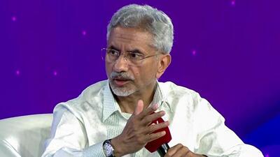 External affairs minister S Jaishankar speaking at the NDTV World Summit 2024 in New Delhi on Monday. (ANI) External affairs minister S Jaishankar speaking at the NDTV World Summit 2024 in New Delhi on Monday. (ANI)