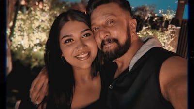 Kichcha Sudeep's daughter Sanvi Sudeep called out people for 'shoving cameras' in their faces. Kichcha Sudeep's daughter Sanvi Sudeep called out people for 'shoving cameras' in their faces.