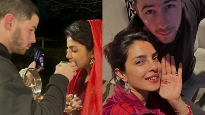 Priyanka Chopra celebrated her Karwa Chauth with Nick Jonas in UK. Priyanka Chopra celebrated her Karwa Chauth with Nick Jonas in UK.