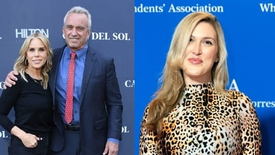 This is a combination of RFK Jr. and his wife Cheryl Hines (Credit: Getty Images) and NY Magazine reporter Olivia Nuzzi (Credit: AP).