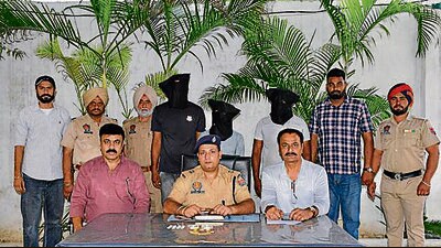 The accused in custody of Ludhiana police on Monday. (HT Photo) The accused in custody of Ludhiana police on Monday. (HT Photo)