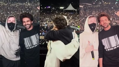 Kartik Aaryan posed with Alan Walker at his Mumbai concert. Kartik Aaryan posed with Alan Walker at his Mumbai concert.