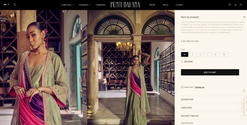 The price of the anarkali set.
