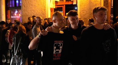 A group of tourists stand in line as they attended pub crawl in Prague. (Source: instagram) A group of tourists stand in line as they attended pub crawl in Prague. (Source: instagram)