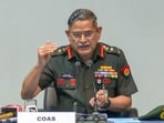 Chief of the Army Staff General Upendra Dwivedi during a press conference, in New Delhi.