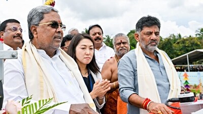 Karnataka Chief Minister Siddaramaiah and state Deputy Chief Minister DK Shivakumar. (ANI Photo) (Congress X) Karnataka Chief Minister Siddaramaiah and state Deputy Chief Minister DK Shivakumar. (ANI Photo) (Congress X)