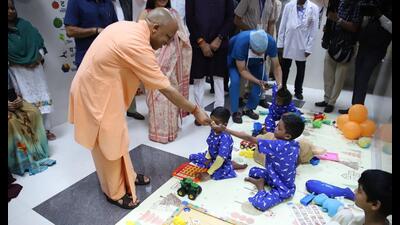Chief minister Yogi Adityanath during the launch of projects at SGPGI, Lucknow on Tuesday. (Sourced) Chief minister Yogi Adityanath during the launch of projects at SGPGI, Lucknow on Tuesday. (Sourced)