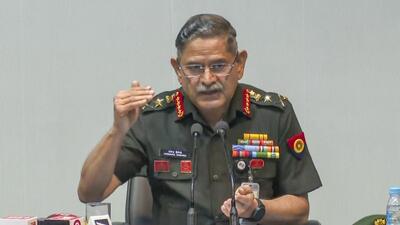Chief of the Army Staff General Upendra Dwivedi during a press conference in Delhi. (PTI) Chief of the Army Staff General Upendra Dwivedi during a press conference in Delhi. (PTI)