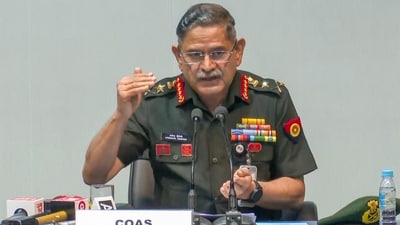 Chief of the Army Staff General Upendra Dwivedi during a press conference, in New Delhi. (PTI) Chief of the Army Staff General Upendra Dwivedi during a press conference, in New Delhi. (PTI)