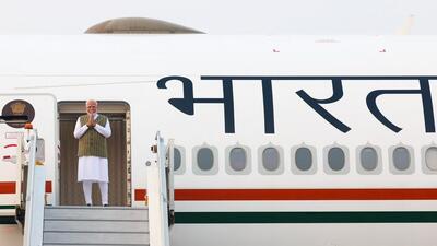 Prime Minister Narendra Modi emplanes for Kazan, Russia on Tuesday to attend the 16th BRICS Summit. (PTI Photo) Prime Minister Narendra Modi emplanes for Kazan, Russia on Tuesday to attend the 16th BRICS Summit. (PTI Photo)