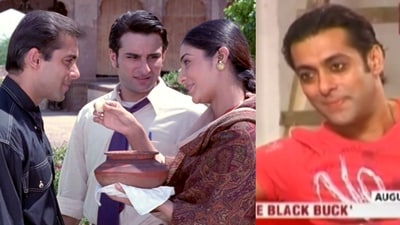 As per reports, Salman Khan, Saif Ali Khan and Tabu were accused of hunting down blackbucks while shooting for Hum Saath-Saath Hain As per reports, Salman Khan, Saif Ali Khan and Tabu were accused of hunting down blackbucks while shooting for Hum Saath-Saath Hain