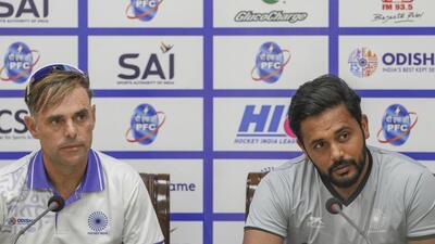 Indian hockey team captain Harmanpreet Singh (R) with coach Craig Fulton at a media conference ahead of the two-match series against Germany at the Major Dhyan Chand National Stadium in New Delhi on Tuesday (PTI) Indian hockey team captain Harmanpreet Singh (R) with coach Craig Fulton at a media conference ahead of the two-match series against Germany at the Major Dhyan Chand National Stadium in New Delhi on Tuesday (PTI)