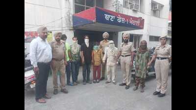 The accused in custody of police in Mohali. (HT Photo)