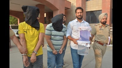 The accused in the custody of Zirakpur police. (HT Photo) The accused in the custody of Zirakpur police. (HT Photo)