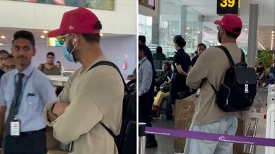 Virat Kohli did not interact with anyone at the airport as he waited at the boarding gate. (X/@wrognxvirat) Virat Kohli did not interact with anyone at the airport as he waited at the boarding gate. (X/@wrognxvirat)
