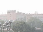 A haze envelops AIIMS as the AQI dropped to over 300 in New Delhi. (ANI) A haze envelops AIIMS as the AQI dropped to over 300 in New Delhi. (ANI)