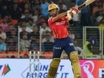 Punjab Kings' Shashank Singh plays a shot during the match against Gujarat Titans in the Indian Premier League (IPL) 2024, at Narendra Modi Stadium


