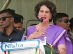 Congress leader Priyanka Gandhi Vadra addresses a nomination rally for the upcoming Wayanad Lok Sabha bypoll, in Wayanad.