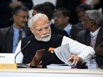 Prime Minister Narendra Modi attends BRICS Summit extended format session in Kazan, Russia.