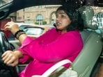 Wrestler Sakshi Malik leaves Baroda House, in New Delhi.