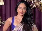Sobhita Dhulipala posed for the paparazzi at Manish Malhotra's Diwali party.