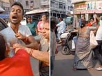 The video of the two women beating up the e-rickshaw driver was recorded in the Aminabad area of Lucknow. The video of the two women beating up the e-rickshaw driver was recorded in the Aminabad area of Lucknow.