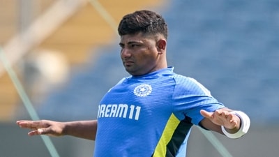 India's Sarfaraz Khan attends a practice session. (AFP) India's Sarfaraz Khan attends a practice session. (AFP)