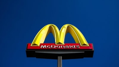 The McDonald's logo is pictured in front of a store in Dearborn, Michigan, on October 17, 2024. One person has died and dozens have fallen sick following a severe E. coli outbreak linked to McDonald's Quarter Pounder hamburgers, the US Centers for Disease Control and Prevention (CDC) said on October 22, 2024. (AFP)