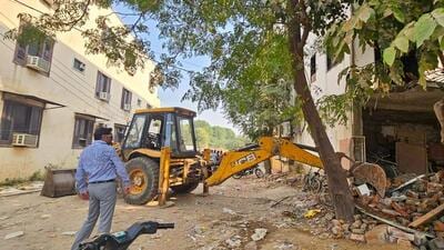 GMDA and DTCP officials said that as per the directions of the district administration, no construction is allowed in Saraswati Kunj Colony as the ownership of plots is under legal scrutiny and the matter is subjudice. (Parveen Kumar/HT Photo) GMDA and DTCP officials said that as per the directions of the district administration, no construction is allowed in Saraswati Kunj Colony as the ownership of plots is under legal scrutiny and the matter is subjudice. (Parveen Kumar/HT Photo)