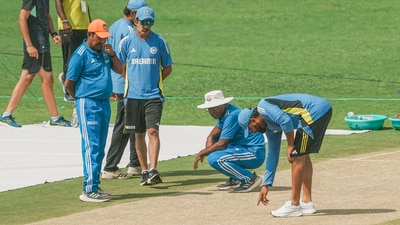 Pune: India's coach Gautam Gambhir and captain Rohit Sharma inspect the pitch during a practice session ahead of the second Test cricket match between India and New Zealand, at the Maharashtra Cricket Association Stadium, in Pune, Tuesday, Oct. 22, 2024. (PTI Photo/Kunal Patil) (PTI10_22_2024_000166B) (PTI) Pune: India's coach Gautam Gambhir and captain Rohit Sharma inspect the pitch during a practice session ahead of the second Test cricket match between India and New Zealand, at the Maharashtra Cricket Association Stadium, in Pune, Tuesday, Oct. 22, 2024. (PTI Photo/Kunal Patil) (PTI10_22_2024_000166B) (PTI)