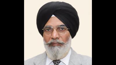 Principal of Khalsa College Mehal Singh took charge as VC of Khalsa University. (HT)