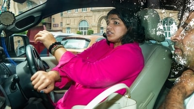 Wrestler Sakshi Malik leaves Baroda House, in New Delhi. (PTI) Wrestler Sakshi Malik leaves Baroda House, in New Delhi. (PTI)