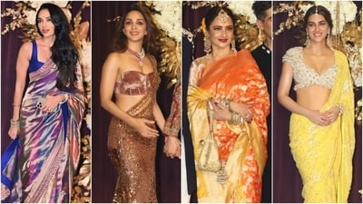 Sobhita Dhulipala, Kiara Advani, Rekha and Kriti Sanon at Manish Malhotra's annual Diwali bash. Sobhita Dhulipala, Kiara Advani, Rekha and Kriti Sanon at Manish Malhotra's annual Diwali bash.