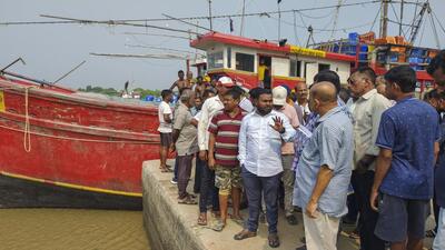 The Bahabalpur Jetty area in Odisha’s Balasore ahead of cyclone Dana landfall. (PTI) The Bahabalpur Jetty area in Odisha’s Balasore ahead of cyclone Dana landfall. (PTI)