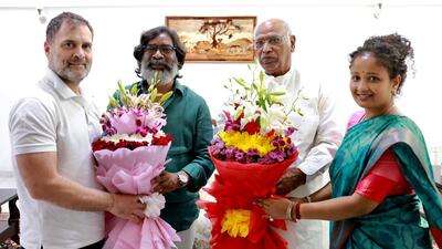 The JMM-led ruling alliance includes the Congress, RJD, and Communist Party of India (Marxist–Leninist) Liberation. (X) The JMM-led ruling alliance includes the Congress, RJD, and Communist Party of India (Marxist–Leninist) Liberation. (X)