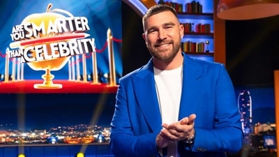 Are You Smarter Than a Celebrity? premieres on October 16 on Amazon Prime Video. Hosted by NFL star Travis Kelce, contestants answer 11 elementary questions, aided by a celebrity panel, for a chance to win $100,000. (Amazon) Are You Smarter Than a Celebrity? premieres on October 16 on Amazon Prime Video. Hosted by NFL star Travis Kelce, contestants answer 11 elementary questions, aided by a celebrity panel, for a chance to win $100,000. (Amazon)