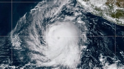 This satellite image provided by NOAA on Tuesday, Oct. 22, 2024 shows Hurricane Kristy.  (NOAA via AP) (AP)