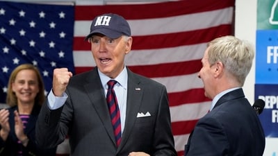 U.S. President Joe Biden visits the New Hampshire Democratic Party Headquarters, in Concord, New Hampshire, U.S., October 22, 2024. (REUTERS)