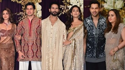 Kiara Advani-Sidharth Malhotra, Shahid Kapoor-Mira Rajput, Varun Dhawan-Natasha wore traditional outfits.