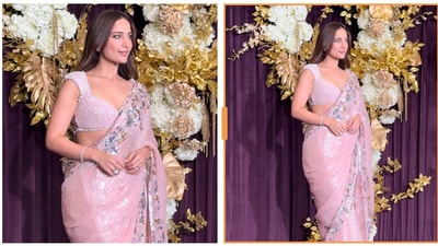 Kusha Kapila looked breathtaking in a pink saree with beautiful border. Kusha Kapila looked breathtaking in a pink saree with beautiful border.
