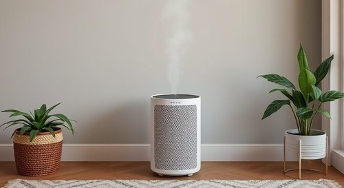 Clean air flows effortlessly with sleek, modern home air purifier.