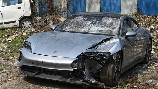 The high-end car knocked down two motorbike-borne IT professionals, one of them a woman, in Kalyaninagar area in the wee hours of May 19, killing both. (HT FILE)