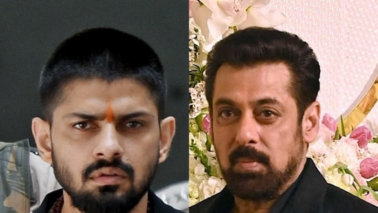 Gangster Lawrence Bishnoi and Bollywood actor Salman Khan. (File)