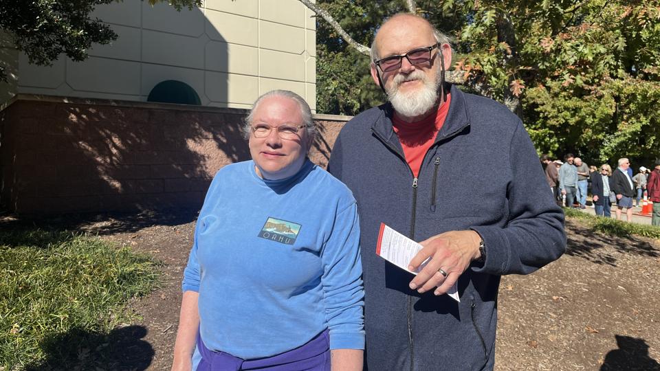 Irene and Lee said they didn’t talk politics to save their marriage. Irene backs Harris and see Trump as dangerous, Lee backs Trump and doesn’t like Democratic disdain for his voters.  (HT)