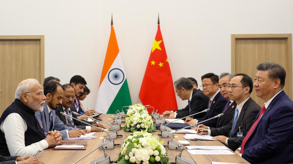 Prime Minister Narendra Modi and Chinese President Xi Jinping attend a meeting on the sidelines of the BRICS summit in Kazan, Russia (PIB via Reuters) Prime Minister Narendra Modi and Chinese President Xi Jinping attend a meeting on the sidelines of the BRICS summit in Kazan, Russia (PIB via Reuters)